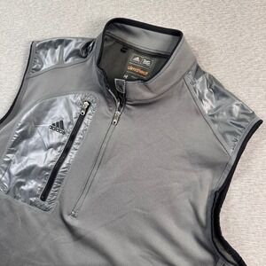 Adidas Climaheat Golf Vest Mens M Gray Lightweight Zip Up Athletic Outdoors